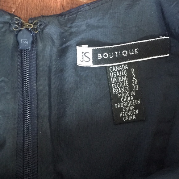 Vintage 90s JS Boutique Navy Pocket Dress! - Picture 5 of 8